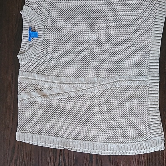 J. McLaughlin Katja Open Knit Poncho Sweater Cotton Wmns OS Beachy Boho Cottage - Picture 3 of 11